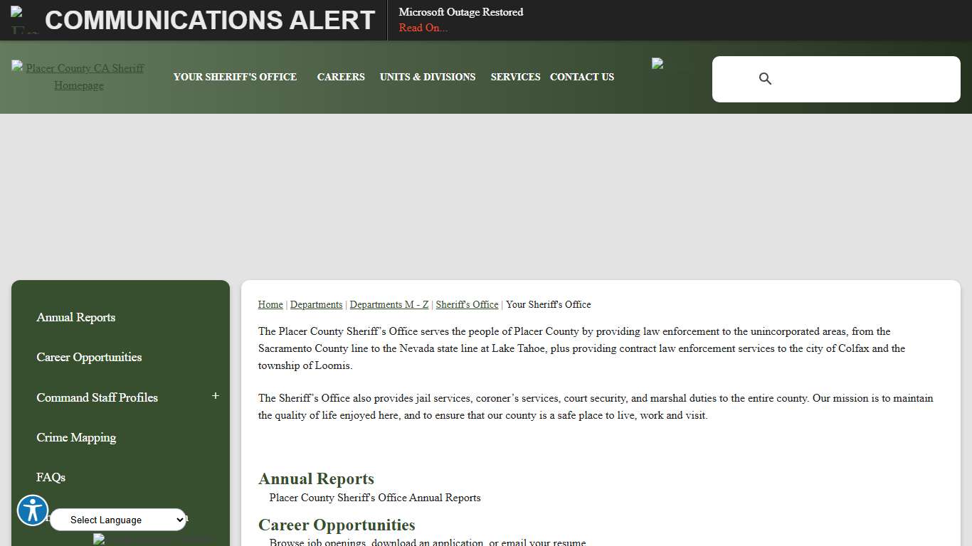 Your Sheriff's Office Placer County, CA